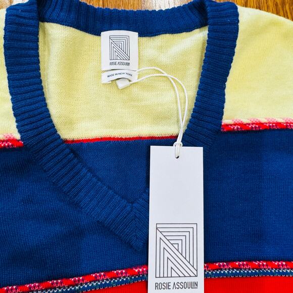 Rosie Assoulin Bow-Detailed Striped Wool Midi Fitted Dress XS Multicolor Runway - Picture 4 of 16